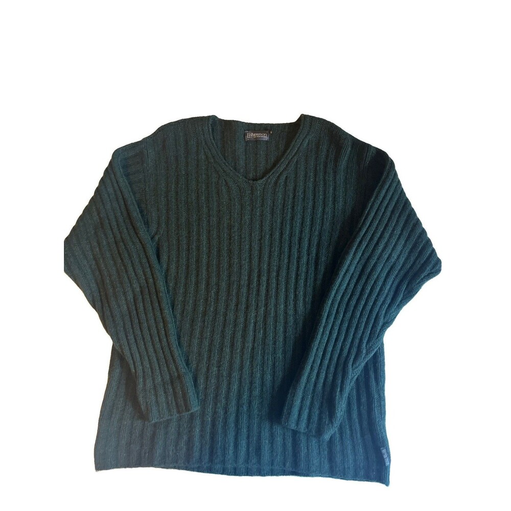 Fisherman Out Of Ireland 78% Lambswool Sweater Men’s M Dark Green Pullover Knit